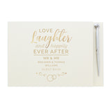 Personalised Happily Ever After Wedding Hardback Guest Book & Pen