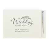 Personalised Botanical Wedding Guest Book & Pen
