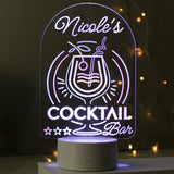 Personalised Cocktail LED Colour Changing Night Light