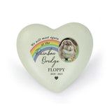 Personalised Pet Rainbow Photo Upload Memorial Resin Heart