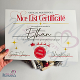 Personalised A4 Nice List Certificate