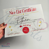 Personalised A4 Nice List Certificate