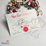 Personalised A4 Nice List Certificate