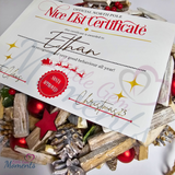 Personalised A4 Nice List Certificate