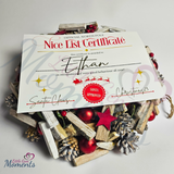 Premium Personalised Nice List Certificate. Custom Kids Christmas Eve Box Fillers