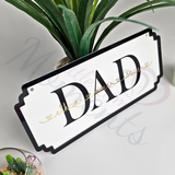 Personalised "Dad" Road Sign. Bespoke Father's Day Plaque with Names
