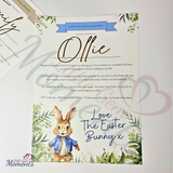 Premium Personalised Official Easter Bunny Letter. Custom Kids Easter Egg Hunt Letter. Pink/Blue/Beige