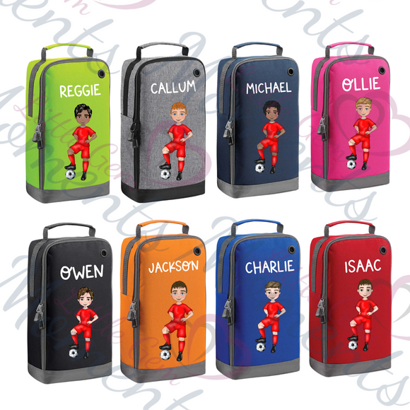 Personalised Kids Football Boot Bag with Fully Customisable Character