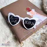 Personalised Wedding Reception Novelty Heart Shaped Sunglasses. Wedding Party Favours. Viral Trending Wedding Photographs