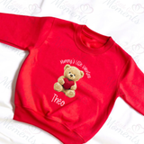 Personalised "Mummy's Little Valentine" Baby/Toddler Red Sweatshirt. Custom Kids Valentine's Day Jumper