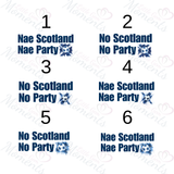 No Scotland No Party Scotland Football T-shirt for World Cup - Various Sizes