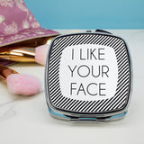 The Totally Flattering Personalised Square Compact Mirror