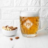 Diamond Monogrammed Dimpled Beer Glass
