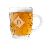 Diamond Monogrammed Dimpled Beer Glass