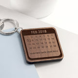 Personalised Day To Remember Square Keyring