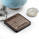 Personalised Day To Remember Square Keyring