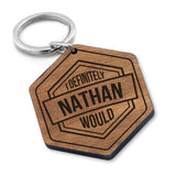 Personalised Cheeky Message Engraved Keyring