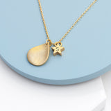 Personalised Matte Star and Drop Necklace
