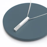 Personalised Men's Solid Bar Necklace - Silver