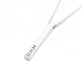 Personalised Men's Solid Bar Necklace - Silver