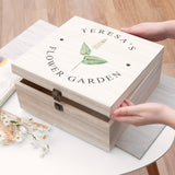 Personalised Wooden Flower Garden Storage Box