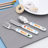 Personalised Kids Adventure Cutlery Set - Metal