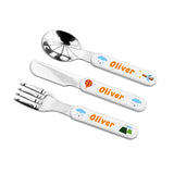 Personalised Kids Adventure Cutlery Set - Metal