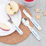 Personalised Kids Pastel Sky Cutlery Set - Metal
