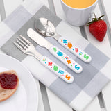 Personalised Kids Colourful Shapes Cutlery Set - Metal