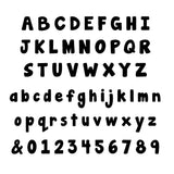 Black font on a plain white background, showing alphabet and numbers
