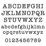 Stylized alphabet and numbers on a white background