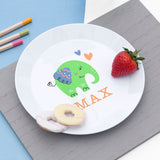 Personalised Kids Elephant Plastic Plate