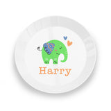 Personalised Kids Elephant Plastic Plate