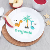 Personalised Kids Cute Dinosaur Plastic Dining Set