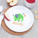 Personalised Kids Elephant Plastic Dining Set
