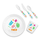 Personalised Kids Colourful Shapes Plastic Dining Set