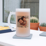 Personalised Photo and Message Frosted Beer Stein