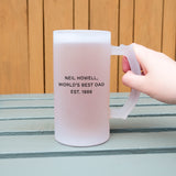 Personalised Photo and Message Frosted Beer Stein