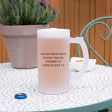 Personalised Photo and Message Frosted Beer Stein