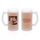 Personalised Photo and Message Frosted Beer Stein