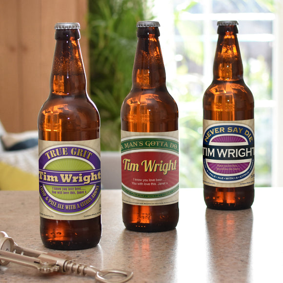 Personalised Man's Virtues Pack of 3 Beer