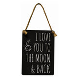 I love you to the moon & back mini metal sign
