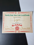 Personalised A4 Nice List Certificate