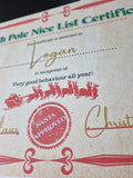 Personalised A4 Nice List Certificate