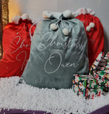 Personalised "Merry Christmas" Luxury Santa Sacks - Red or Grey