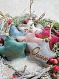 Personalised Velvet Christmas Star Decorations