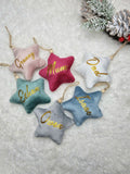 Personalised Velvet Christmas Star Decorations
