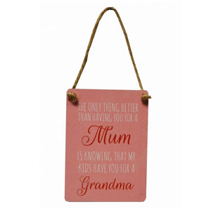 The only thing better Mum/Grandma Mini Metal Sign