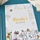 Personalised Wildflower A5 Notebook