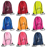Personalised School Gym Bag with Name and Initial
